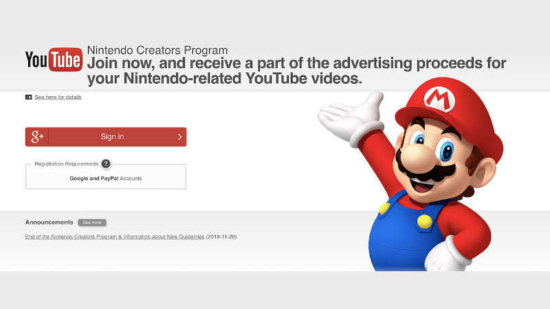 Nintendo modifica su programa de creación de contenidos