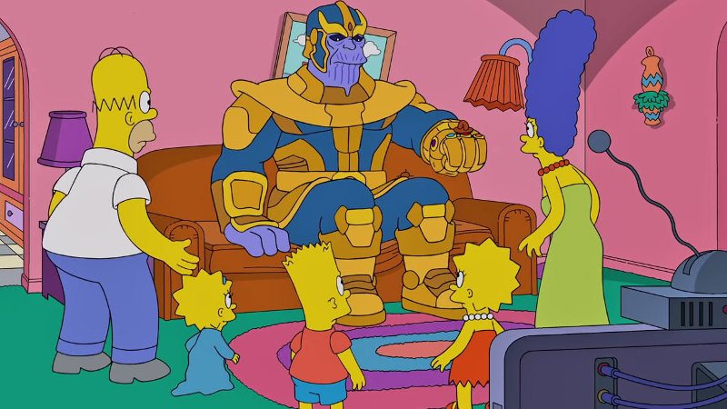 Thanos llega con todo su poder a Los Simpson