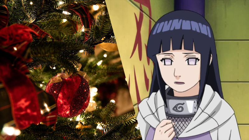 Hinata de Naruto consigue un cosplay navideño