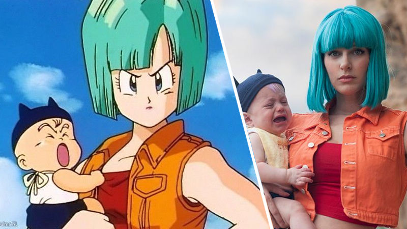 Bulma y bebé Trunks de Dragon Ball Z consiguen cosplay perfecto