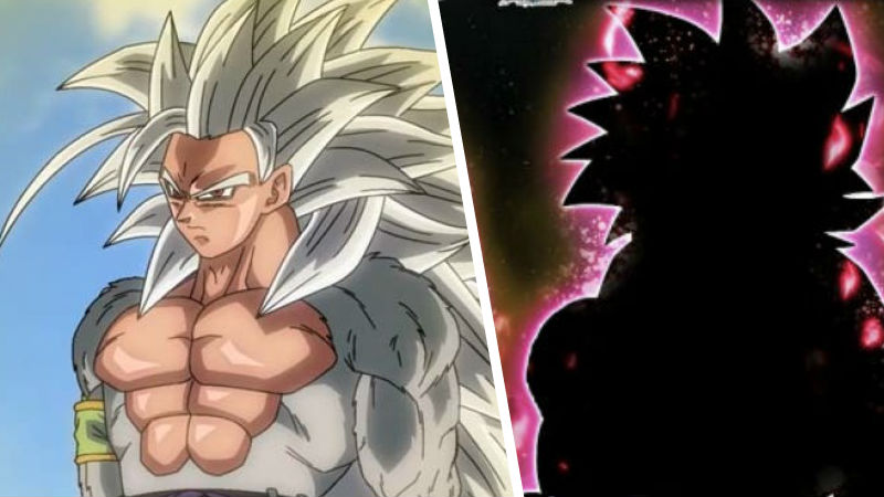 Goku Super Saiyajin 5 comparado con una imagen revelacion de Super Dragon Ball Heroes