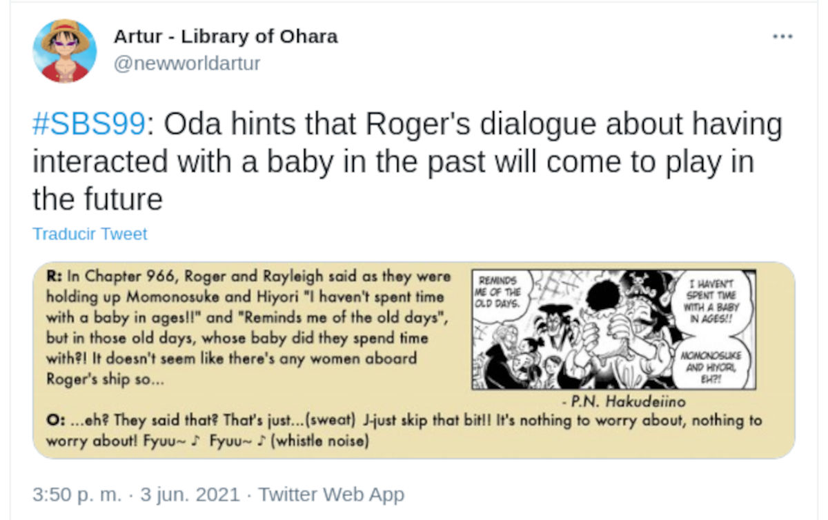 Creador de One Piece evade respuesta acerca de Gol D. Roger
