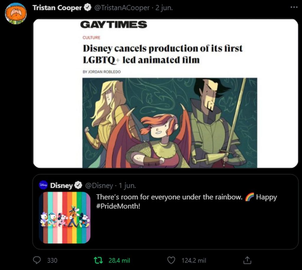 Disney hypocresy lgbt pride 2021