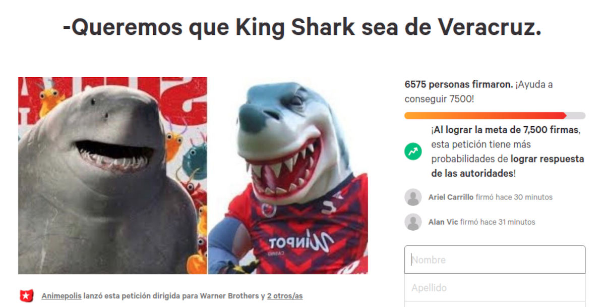 Piden que King Shark de The Suicide Squad sea de Veracruz
