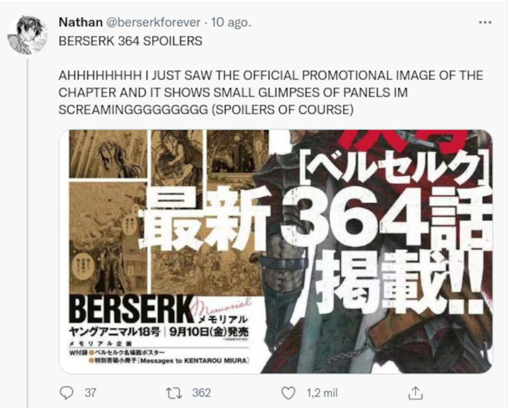 El nuevo capítulo de Berserk emociona a los fans