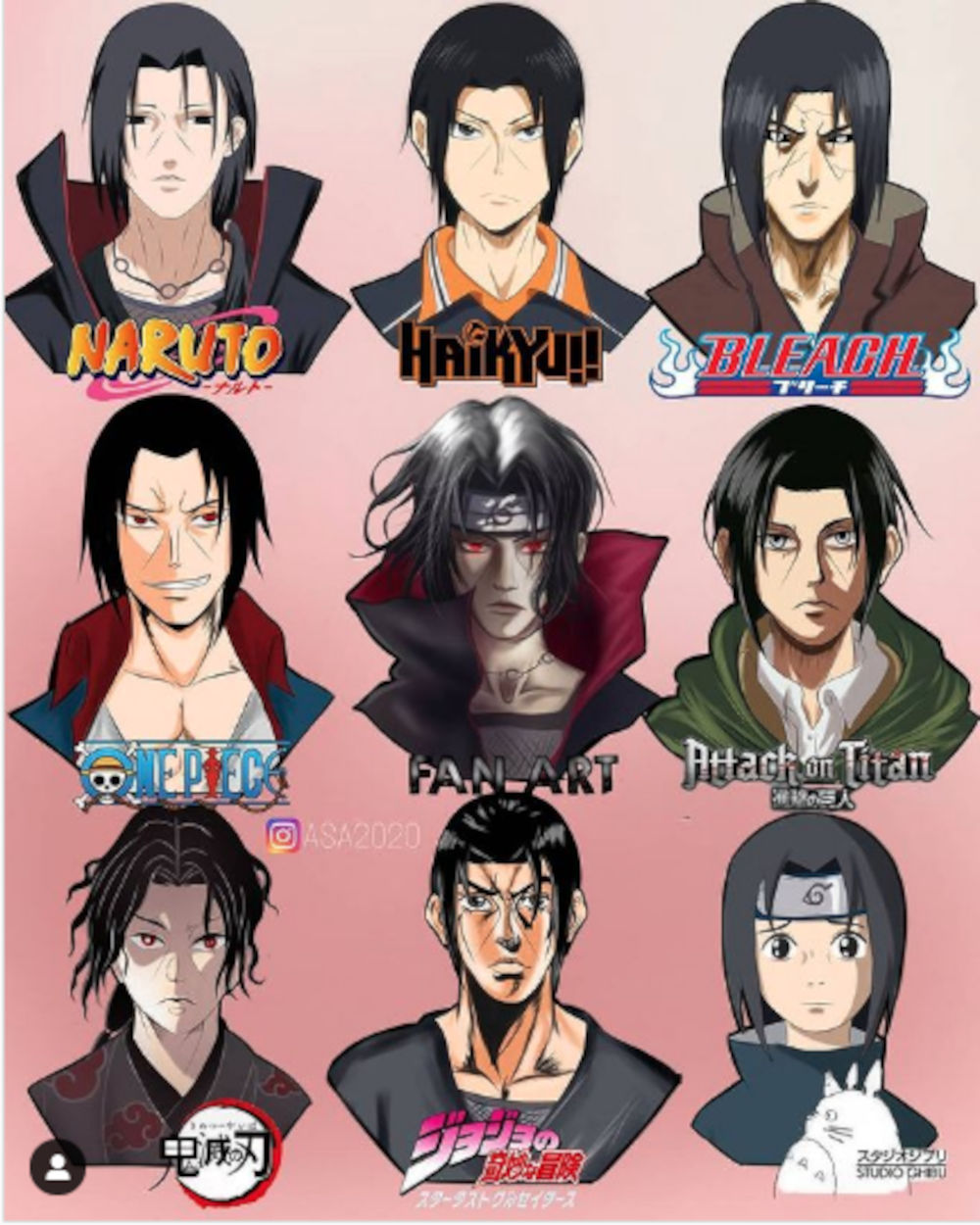 Itachi Uchiha de Naruto como personaje de otros anime