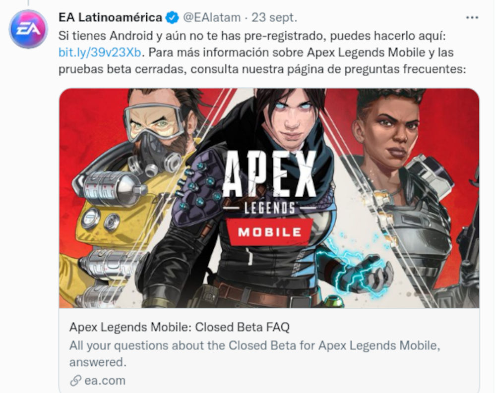 Apex Legends Mobile inicia su beta en México, Colombia y Perú