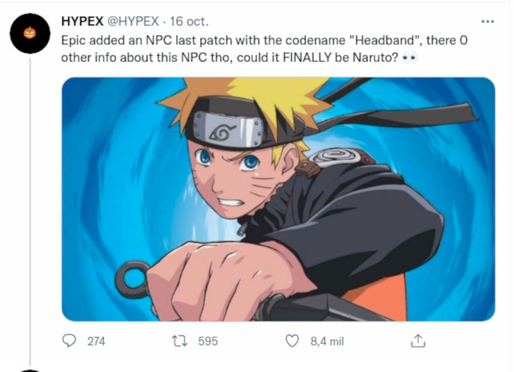 Naruto podría tener pronto su colaboración con Fortnite