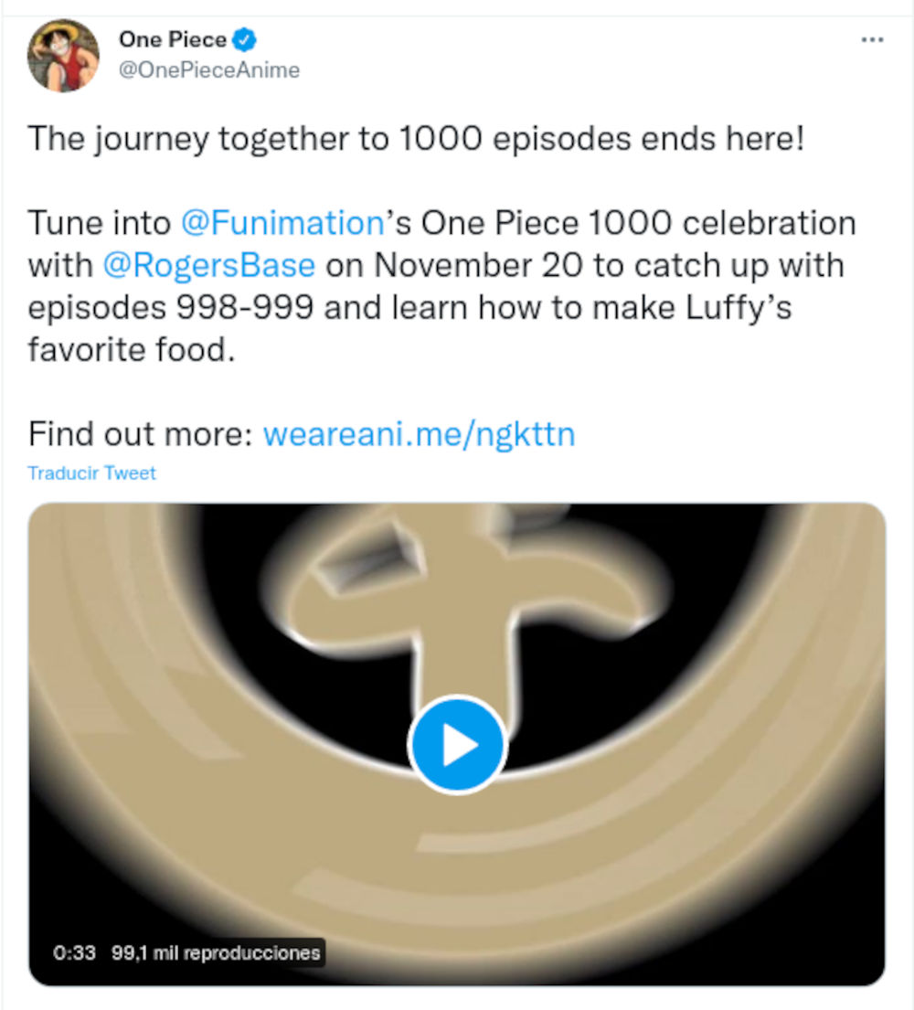 El episodio 1,000 de One Piece estrena avance