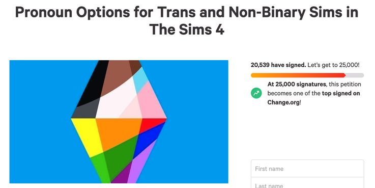 the sims gender neutral pronouns they them 