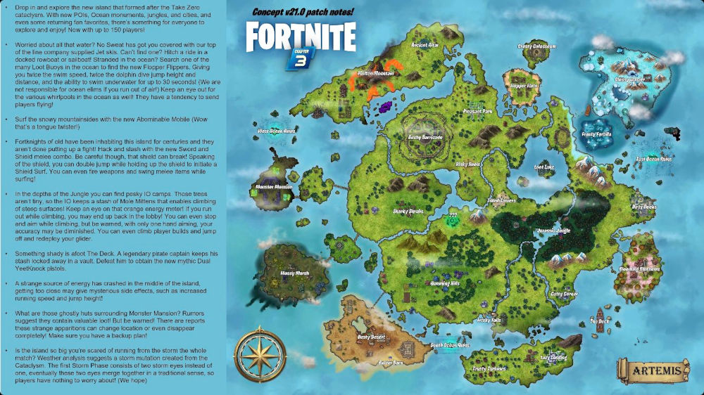 Rumor: Este sería el mapa del Capítulo 3 de Fortnite