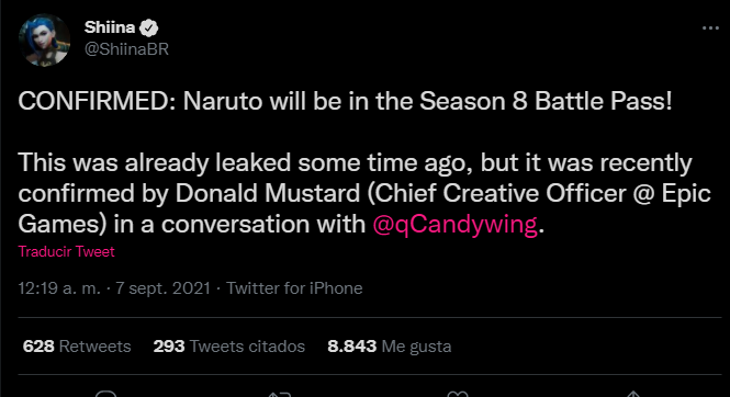 Naruto Fortnite fecha noviembre 16 2021