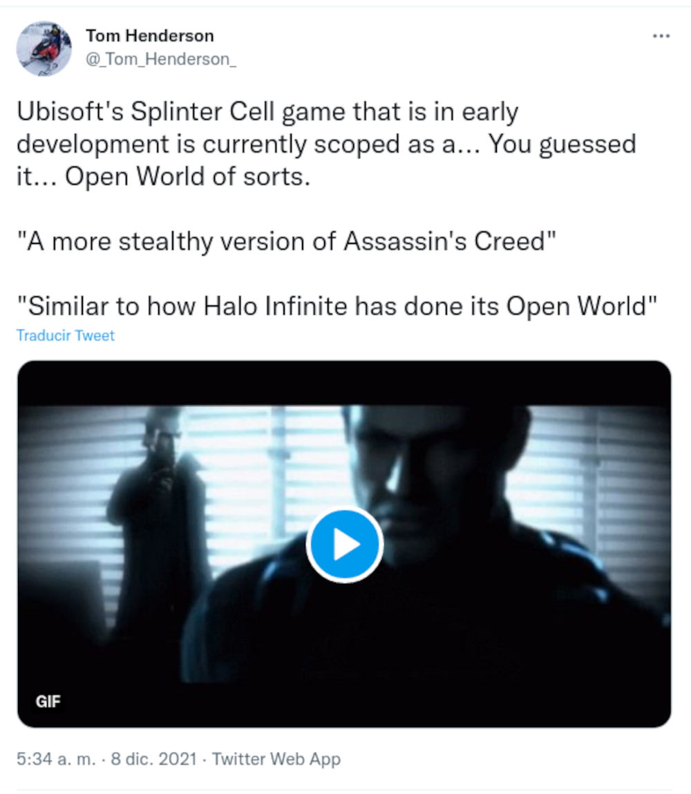Splinter Cell seguiría el ejemplo de Halo Infinite con un mundo abierto