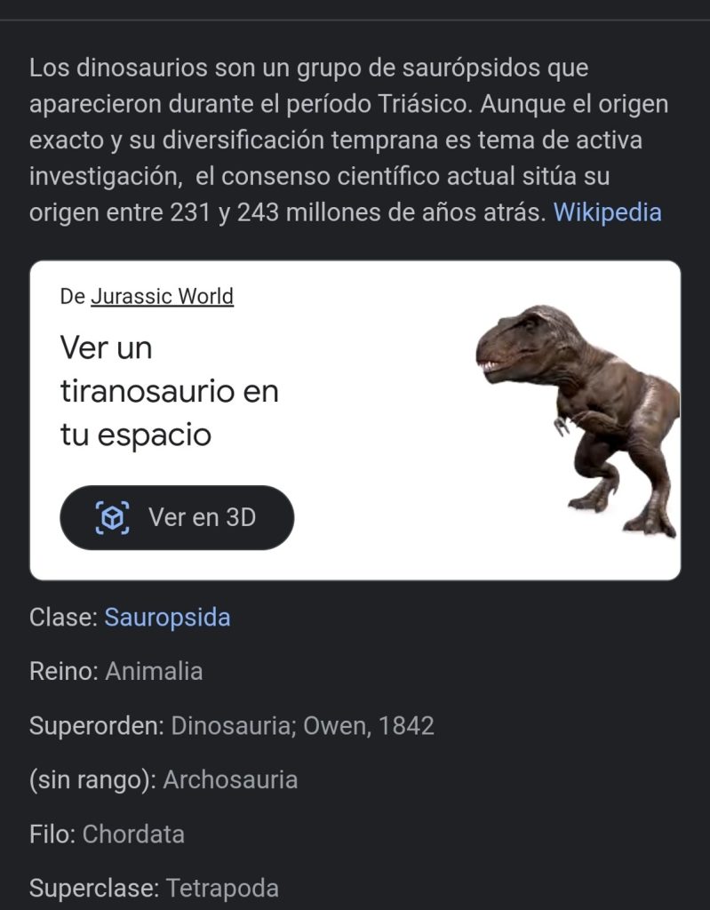Google tiene dinosaurios de Jurassic World