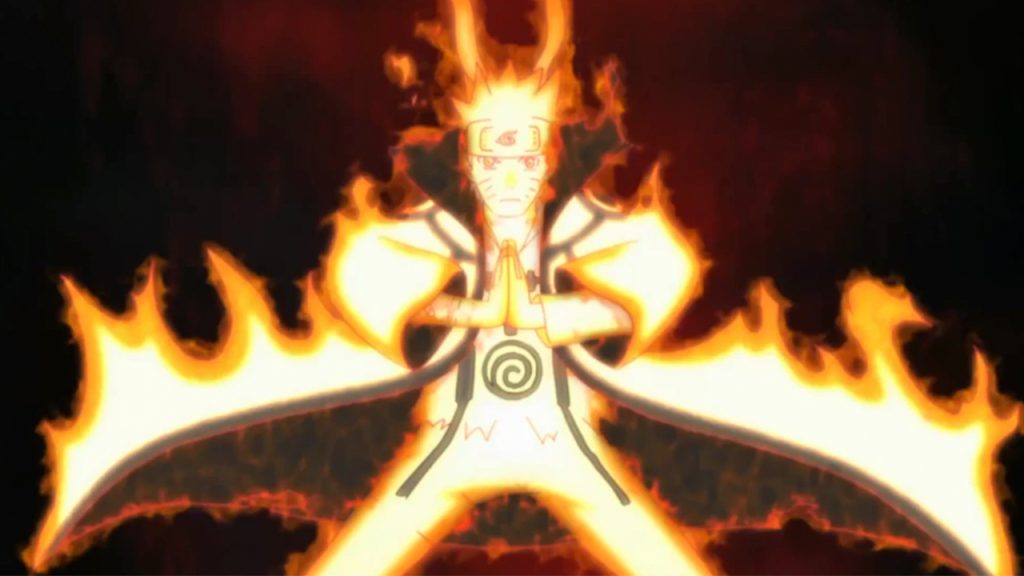 Naruto en modo chakra, uno de sus ataques más poderosos