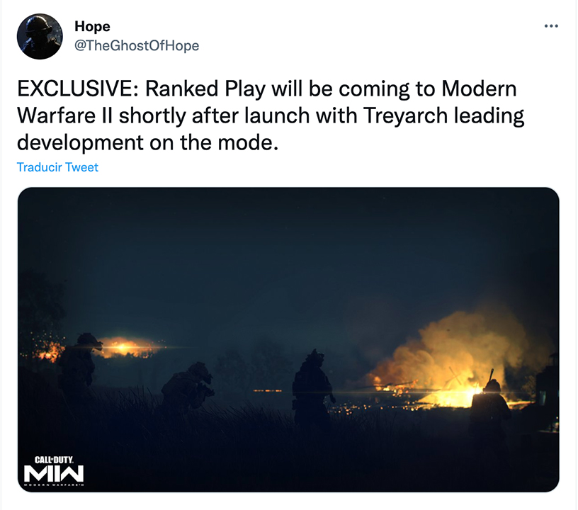 Modern Warfare 2 supuestamente tendrá modo ranked