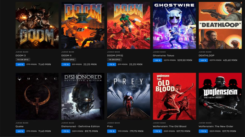 Los descuenos de la Epic Games Store incluyen casi toda la saga Doom