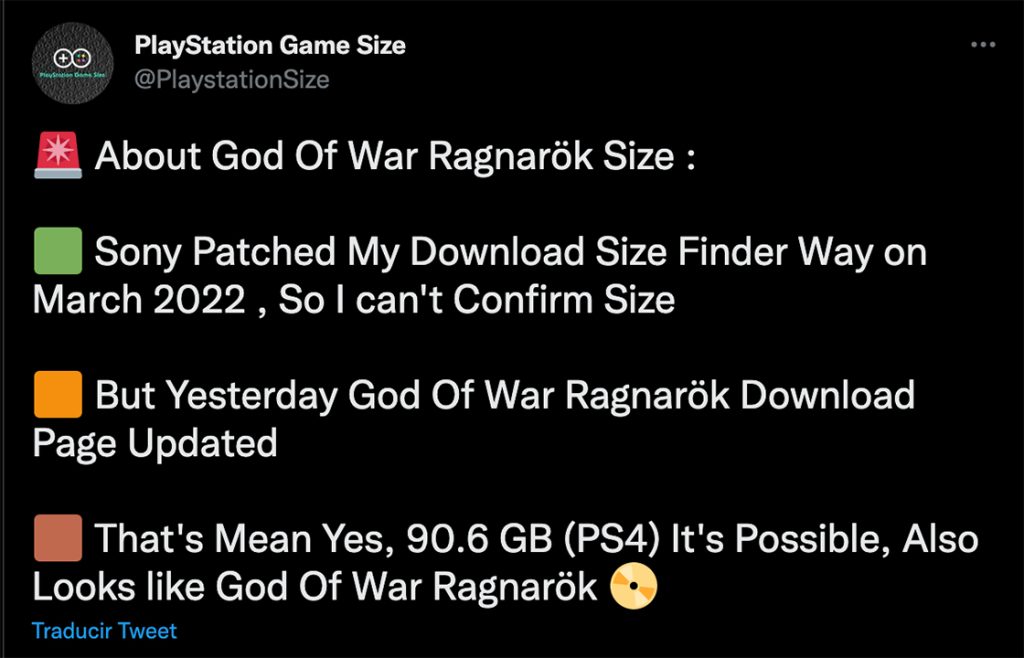 El probable peso de God of War Ragnarok