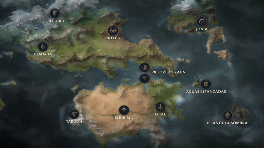 Mapa de Runaterra de Leagie of Legends
