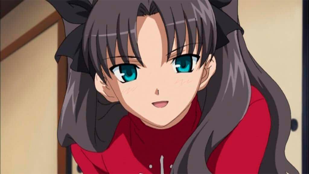 Rin Tohsaka como aparece en Fate/Stay night