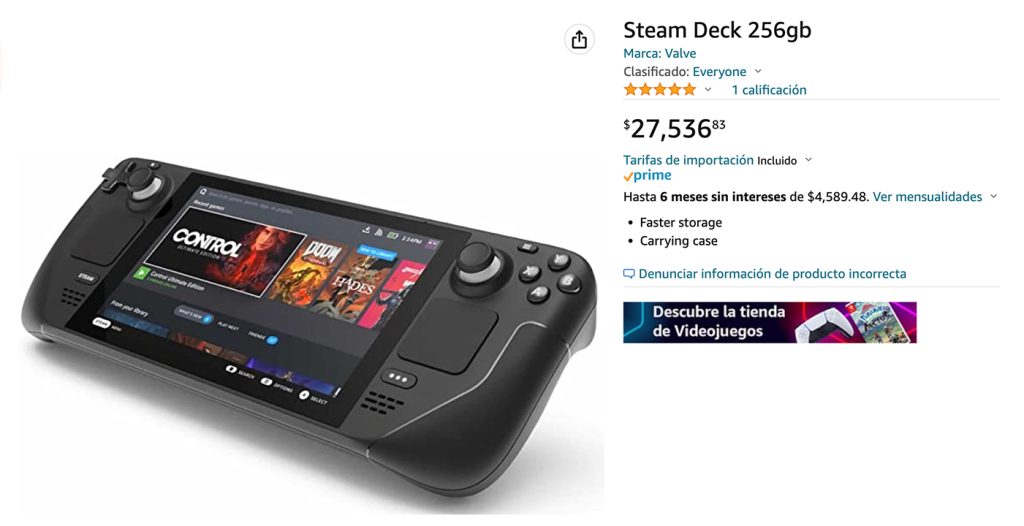 Steam Deck ya está disponible en Amazon México