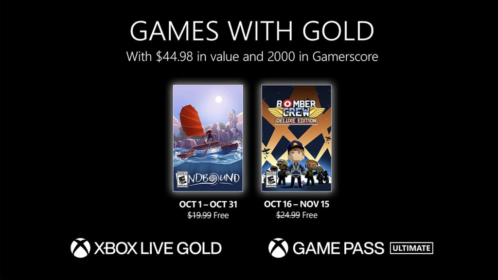 Los juegos de Xbox Live gold para octubre