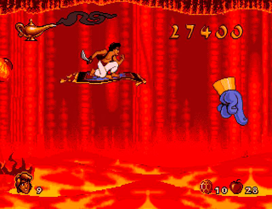 Aladdin para Sega tiene mejores animaciones y gráficos
