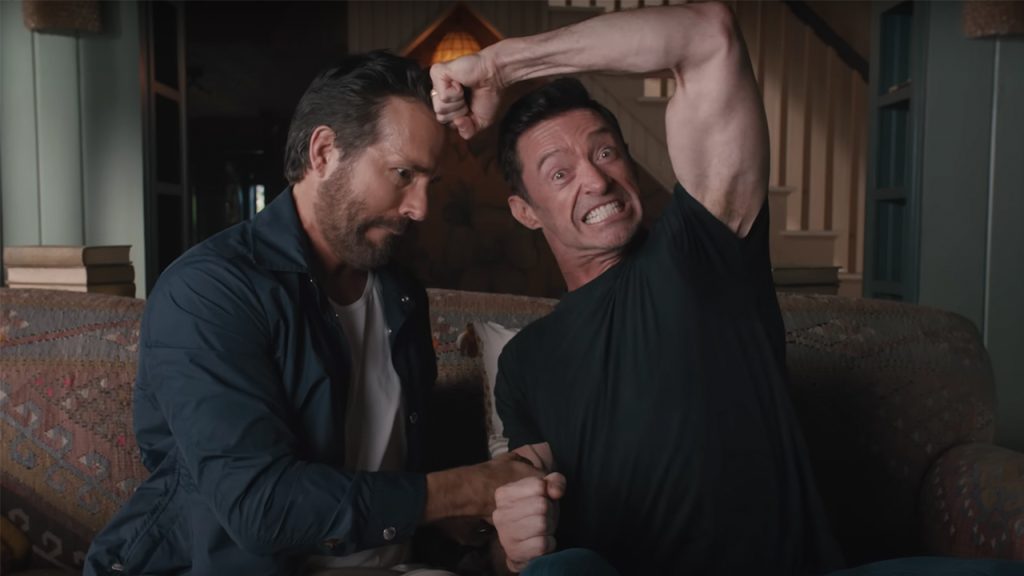 Ryan Reynolds y Hugh Jackman en el anuncio de Deadpool 3