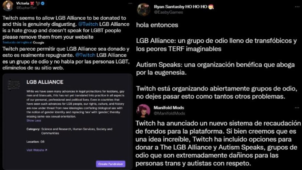 Usuarios de Twitch han formado foros para exponer a supuestas organizaciones benéficas que propagan conductas discriminatorias en la plataforma. 