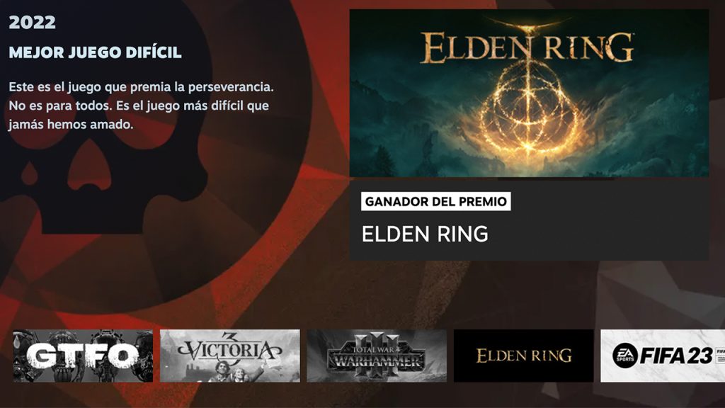 Elden Ring fue votado como el juego más difícil de 2022 por usuarios de Steam