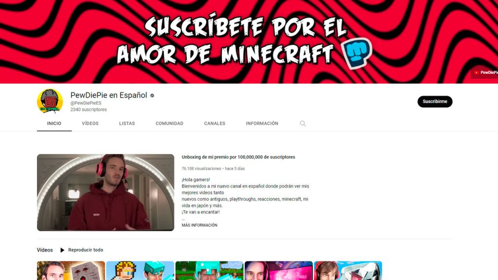 PewDiePie ya tiene su canal en español