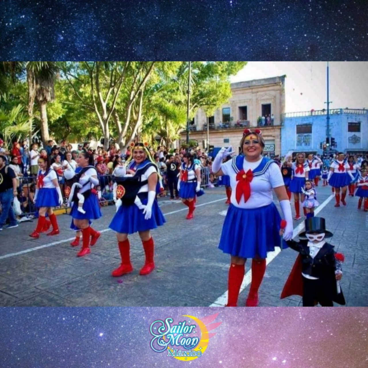 Mamás se disfrazan de Sailor Moon y se roban los reflectores en Carnaval de Mérida