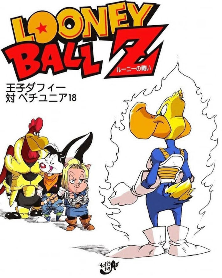 Dragon Ball Z and the Looney Tunes come together in a fan art that should be official