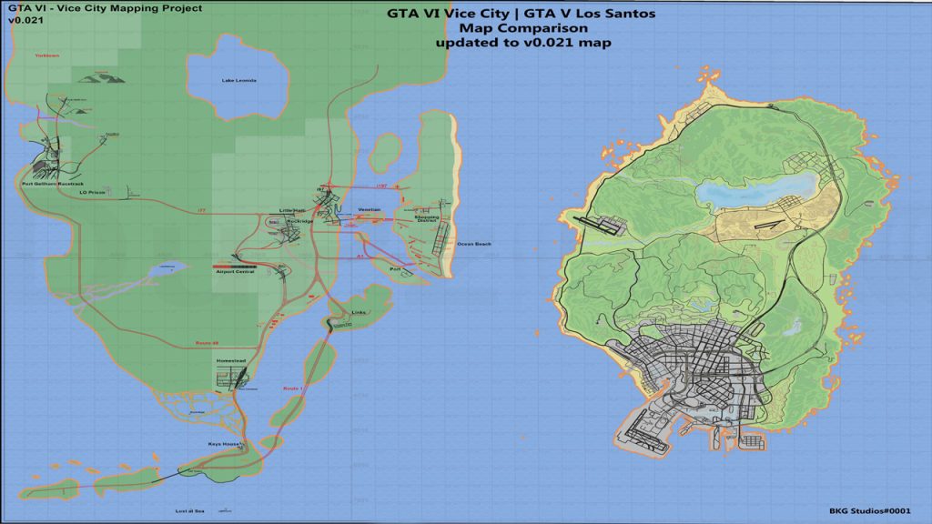 El mapa de Grand Theft Auto 6 ha sido reconstruido gracias a las filtraciones de información. Parece que será enorme. 