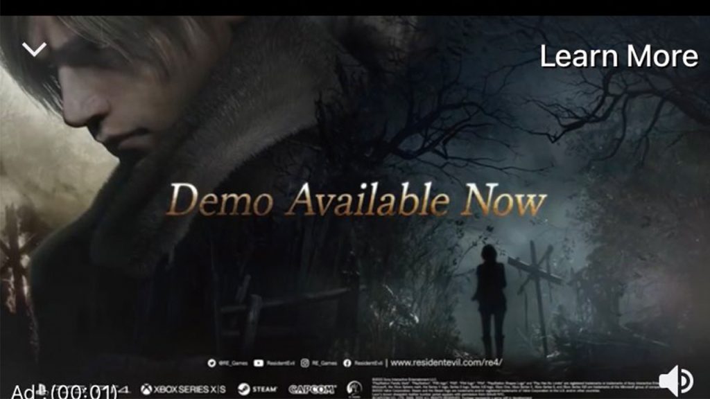 El anuncio del demo de Resident Evil 4