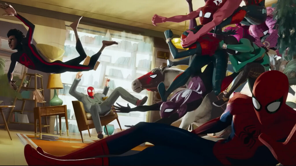 Una escena de Spider-Man A Través del Spider-Verse