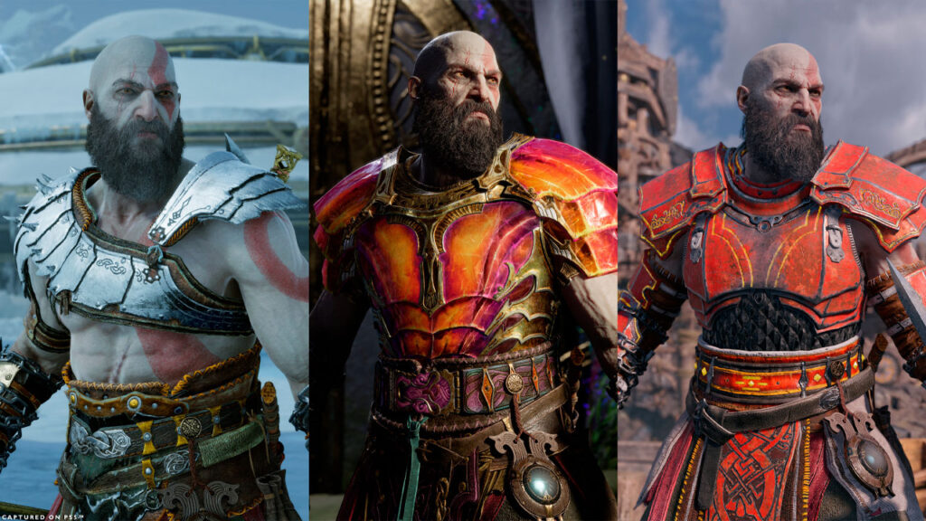 Nuevas armaduras de Kratos en God of War Ragnarok
