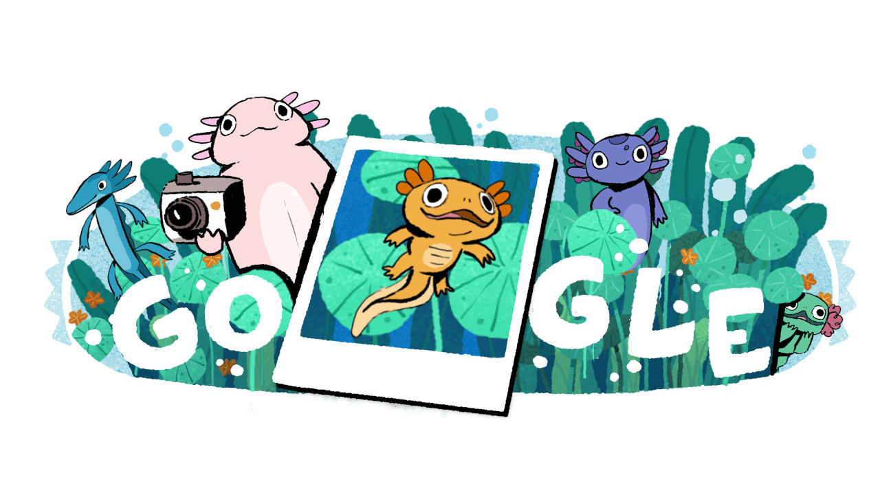 Google celebra a los ajolotes con un Doodle y videojuego