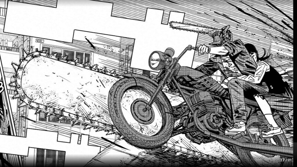Chainsaw Man 129 motocicleta motosierra. 