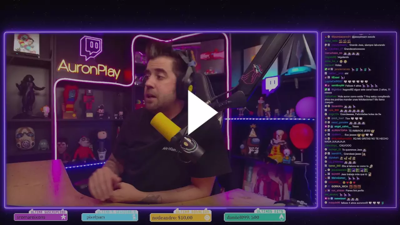 AuronPlay celebra aniversario y vuelve a dominar Twitch
