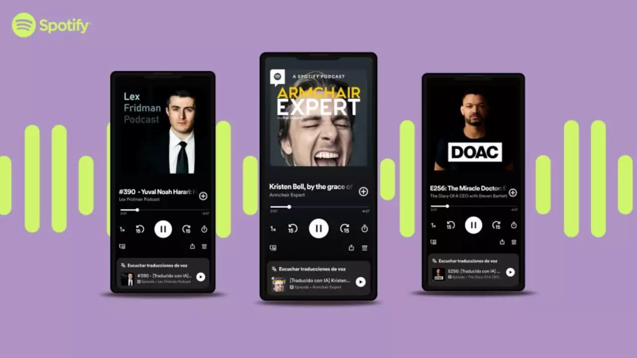 Spotify hará doblaje instantáneo a sus podcasts con IA