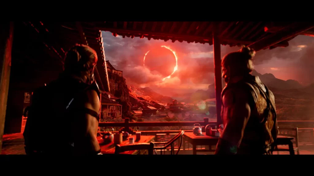 Sub-Zero y Sscorpion viendo el horizonte en Mortal Kombat 1