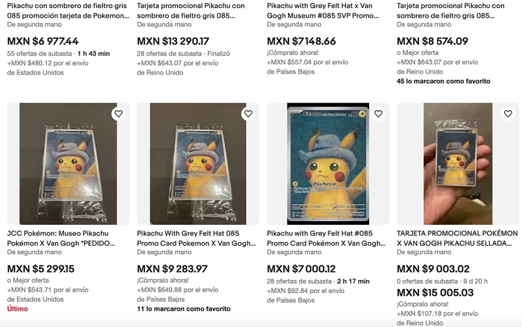 Las tarjetas de Pokémon x Van Gogh se revenden en eBay