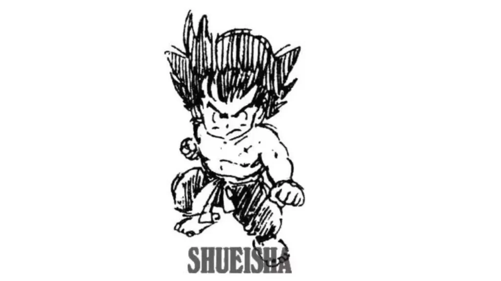 Uno de los primeros bocetos de Goku antes de la publicación de Dragon Ball
