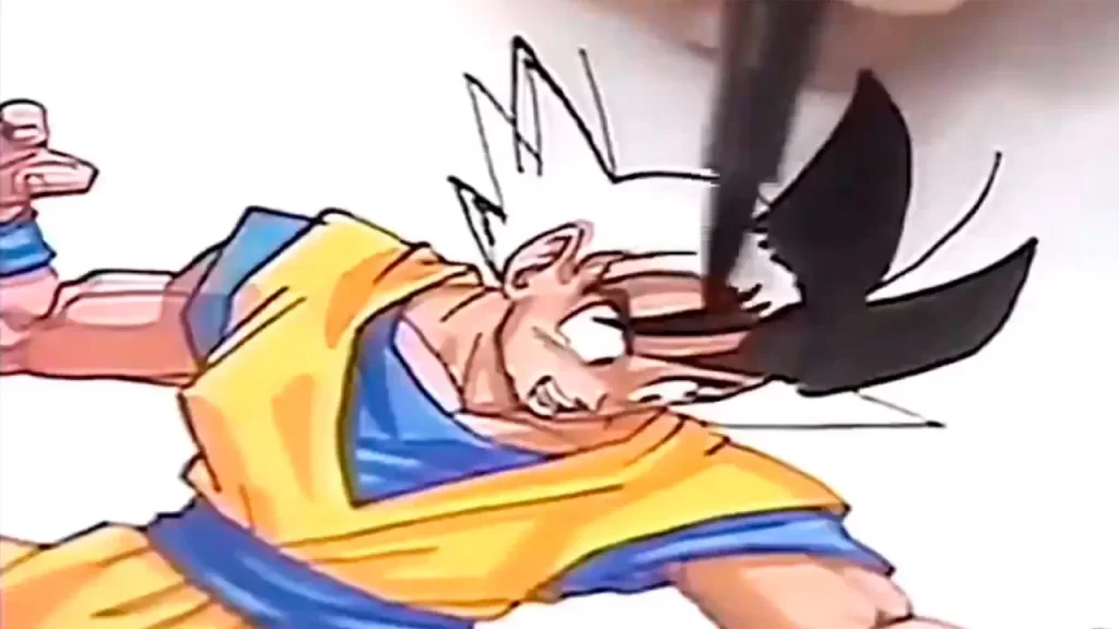 Akira Toriyama dibujando a Goku
