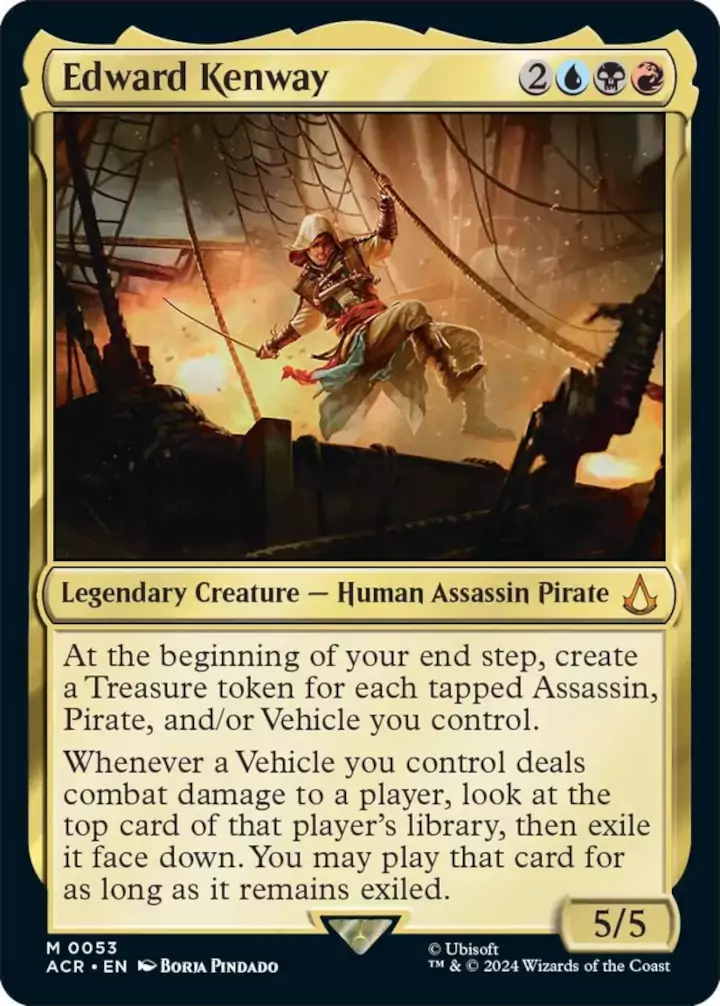 This is what Ezio and Edward Kenway look like in the Assassin's Creed expansion for Magic: The Gathering