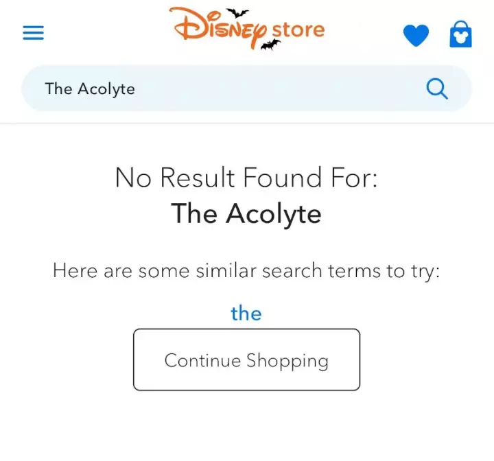 Star Wars: The Acolyte disappears from all Disney stores