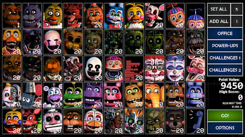 Five Nights at Freddy's Ultimate Custom Night Characters