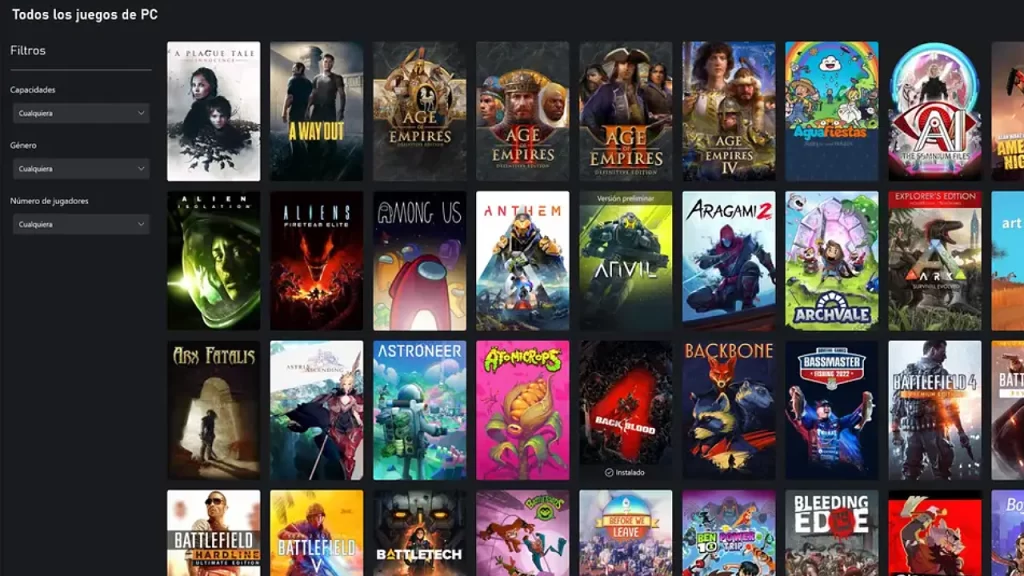 Xbox Game Pass Games Catalog