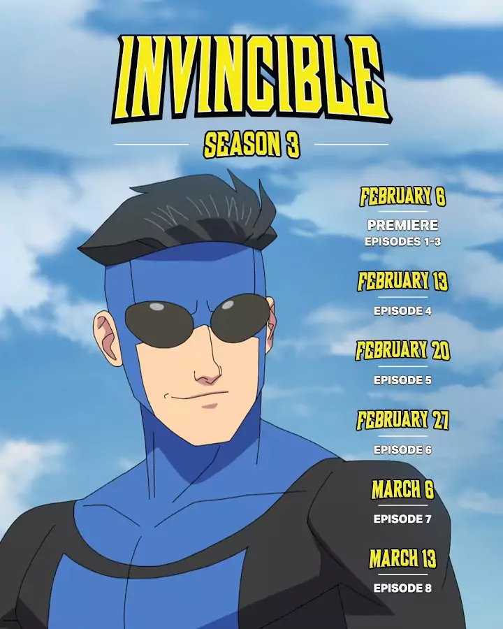 La tercera temporada de Invincible revela cuándo saldrán sus episodios